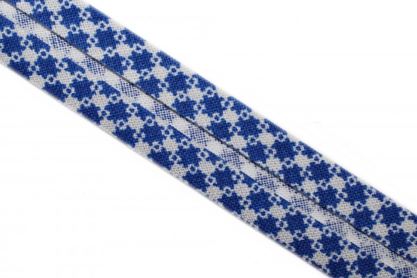 Schrägband, Baumwolle, kariert, 14mm