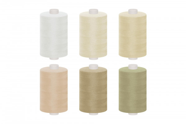 dalipo, Polyester-Nähgarn, 1000m, Farbgruppe beige & weiß