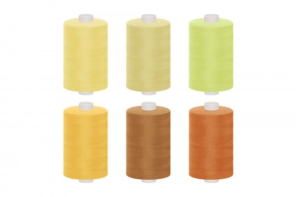 dalipo, Polyester-Nähgarn, 1000m, Farbgruppe gelb & orange